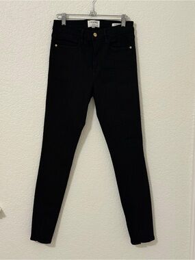 FRAME Le High Skinny Black Jeans High Rise Stretch Sz 28